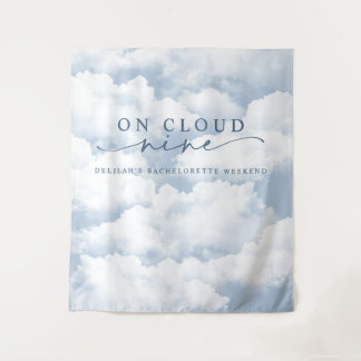ブルー「On Cloud Nine」バチェロレッテ週末の背景 タペストリー