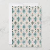 ブルー Southwestern アステカ パターン ベビー シャワー 招待状 (裏面)
