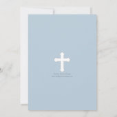 ブルー White Choo Train Boy Baptism | White Choo Trai 招待状 (裏面)