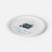 ブルーAベビーはハロウィーンのベビーシャワーを醸造している ペーパープレート (アングル)