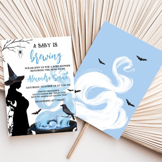 ブルーAベビーはハロウィーンのベビーシャワーを醸造している 招待状