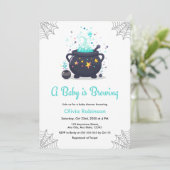 ブルーAベビーはハロウィーンのベビーシャワーを醸造している 招待状 (スタンド正面)