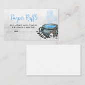 ブルーAベビーは赤ちゃんシャワーおむつラッフルを醸造している エンクロージャーカード (正面/裏面)