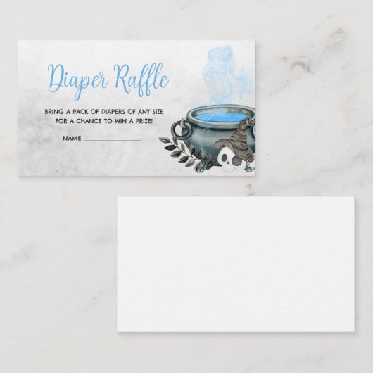 ブルーAベビーは赤ちゃんシャワーおむつラッフルを醸造している エンクロージャーカード (正面/裏面)