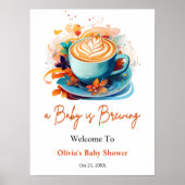 ブルーAベビーは赤ちゃんシャワー歓迎 ポスター (正面)