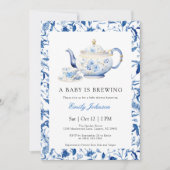 ブルーAベビーは醸造ベビーシャワー招待状 サンキューカード (正面)