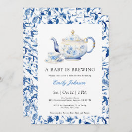 ブルーAベビーは醸造ベビーシャワー招待状 サンキューカード