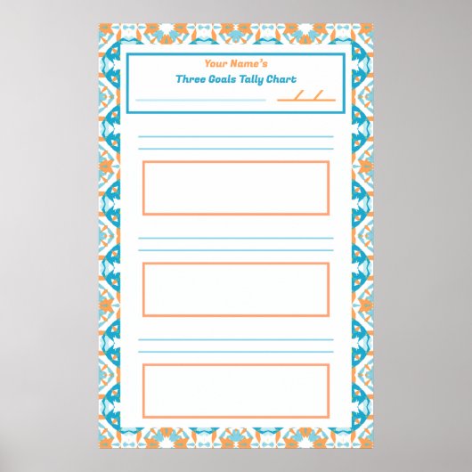 ブルーADHDガールの目標習慣トラッカー チャート ダウンロード (正面)