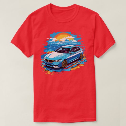 ブルーBMW Tシャツ (デザイン正面)