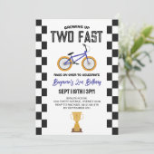ブルーBMXバイク2歳の誕生日パーティー 招待状 (スタンド正面)