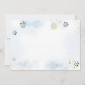 ブルーClosetlineコールドアウトサイド男の赤ちゃんシャワー サンキューカード (裏面)