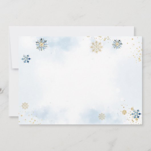 ブルーClosetlineコールドアウトサイド男の赤ちゃんシャワー サンキューカード (裏面)