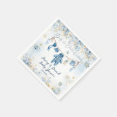 ブルーClosetlineコールドアウトサイド男の赤ちゃんシャワー スタンダードカクテルナプキン (角)