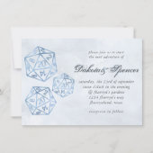 ブルーD20クリット | RPGテーブルトップファンタジーサイコロ 招待状 (正面)