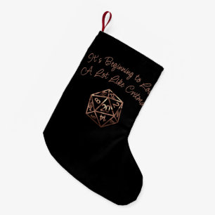 ブルーD20クリトマス RPGファンタジーテーブルトップゲーマーサイコロ スモールクリスマスストッキング