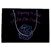 ブルーD20クリトマス | RPGファンタジーテーブルトップゲーマーサイコロ ラージペーパーバッグ (裏面)