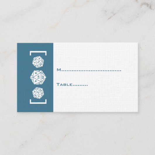 ブルーD20サイコロゲーマー結婚ズ座席表 プレイスカード (正面)