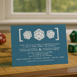 ブルーD20サイコロゲーマー結婚式招待状 招待状