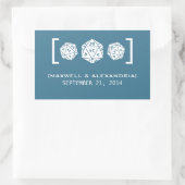 ブルーD20サイコロゲーマー結婚式用シール 長方形シール (バッグ)