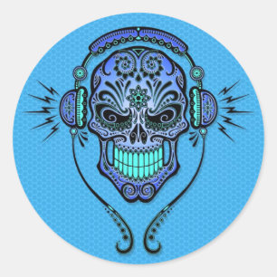 ブルーDJシュガースカル ラウンドシール