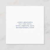 ブルーEthereal水色イヤリング表示カード スクエア名刺 (裏面)