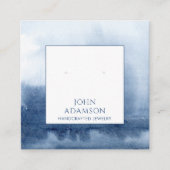 ブルーEthereal水色イヤリング表示カード スクエア名刺 (正面)