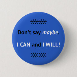 ブルーI CAN引用文 感動的 缶バッジ