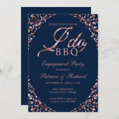 ブルーI DO BBQ婚約パーティ招待状 案内状 (正面/裏面)