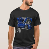 ブルーJDM GTR R35イラスト Tシャツ (正面)