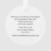 ブルーJOYリースハッピーホリデーズロゴプロモーション オーナメント (裏面)