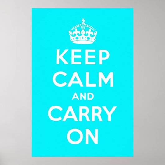 ブルーKeep Calm and Carry On ポスター (正面)