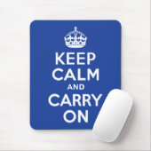 ブルーKeep Calm and Carry On マウスパッド (マウス)