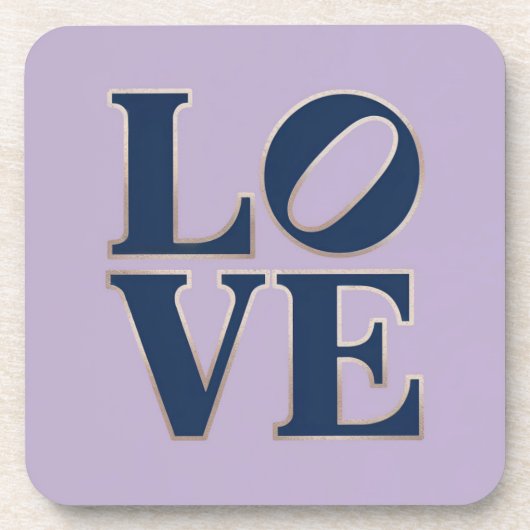 ブルーLOVEコースターセット コースター (正面)