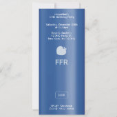 ブルーMP3ミュージックプレーヤーの誕生日 招待状 (裏面)