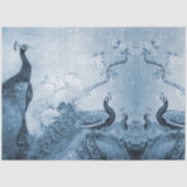 ブルーnホワイトフローラピーコックチノイセリーデクページ 薄葉紙 (正面)