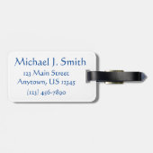 ブルーNYCギリシャ語ディナーデリコーヒーカップモノグラム ラゲッジタグ (裏面横)