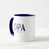 ブルーOpa創立年 マグカップ (正面左)