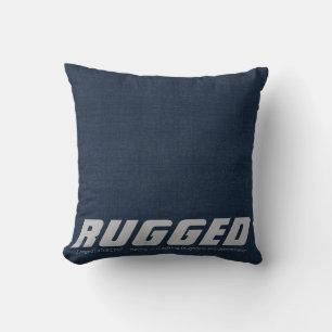 ブルーRUGGED厳しい決意の男らしい装飾用クッション クッション