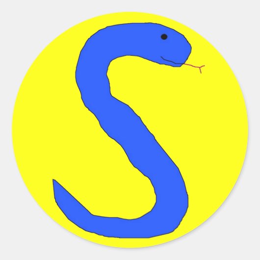 ブルーSスネークステッカー ラウンドシール (正面)