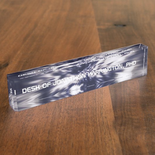 ブルーSci-Fiプロフェッショナル デスクネームプレート (側面)