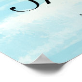 ブルーShe's On Cloud 9ブライダルシャワーウェルカムサイン ポスター (角)