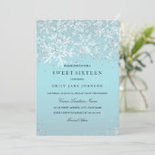 ブルーSweet sixteenウィンターワンダーランドスノーフレーク 招待状 (スタンド正面)