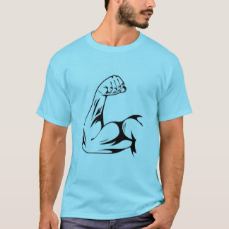 ブルーTシャツのメンズジムのロゴ Tシャツ