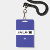 ブルーVIPアクセス認証 VIPラウンジ バッジ (裏面（ネックストラップ付）)