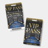 ブルーVIPパスハリウッドレッドカーペット誕生日バッジ バッジ (Front & Back)