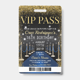 ブルーVIPパスハリウッドレッドカーペット誕生日バッジ バッジ