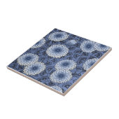 ブルーWmモリスアーツ&クラフツキクレプロ タイル (側面)