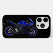 ブルーYZF-R3スポーツバイク Case-Mate iPhoneケース (裏面 (横))