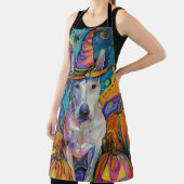 ブル不気味テリアハロウィーンウィッチとカボチャ エプロン (インサイチュ)