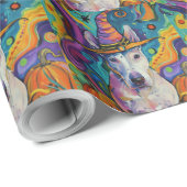 ブル不気味テリアハロウィーンウィッチとカボチャ ラッピングペーパー (ロールコーナー)